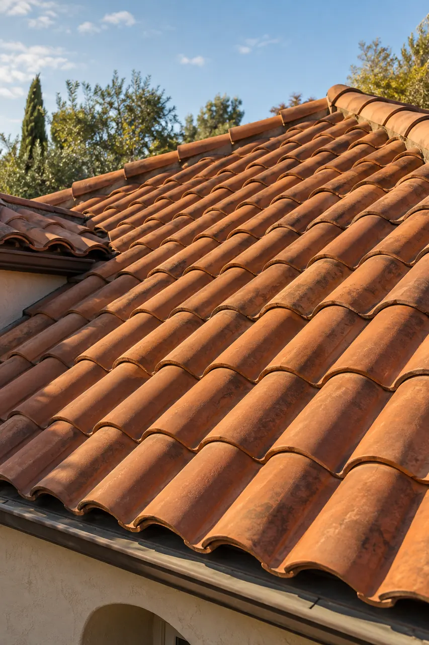 AI-generated terracotta tile roof